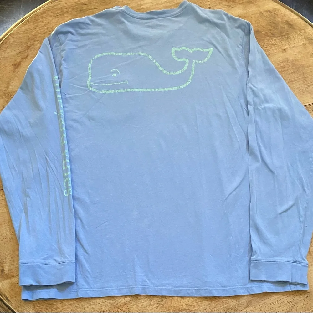 Vineyard Vines Men’s Size XL Light Blue 100% Cotton Long‎ Sleeve Graphic Shirt
